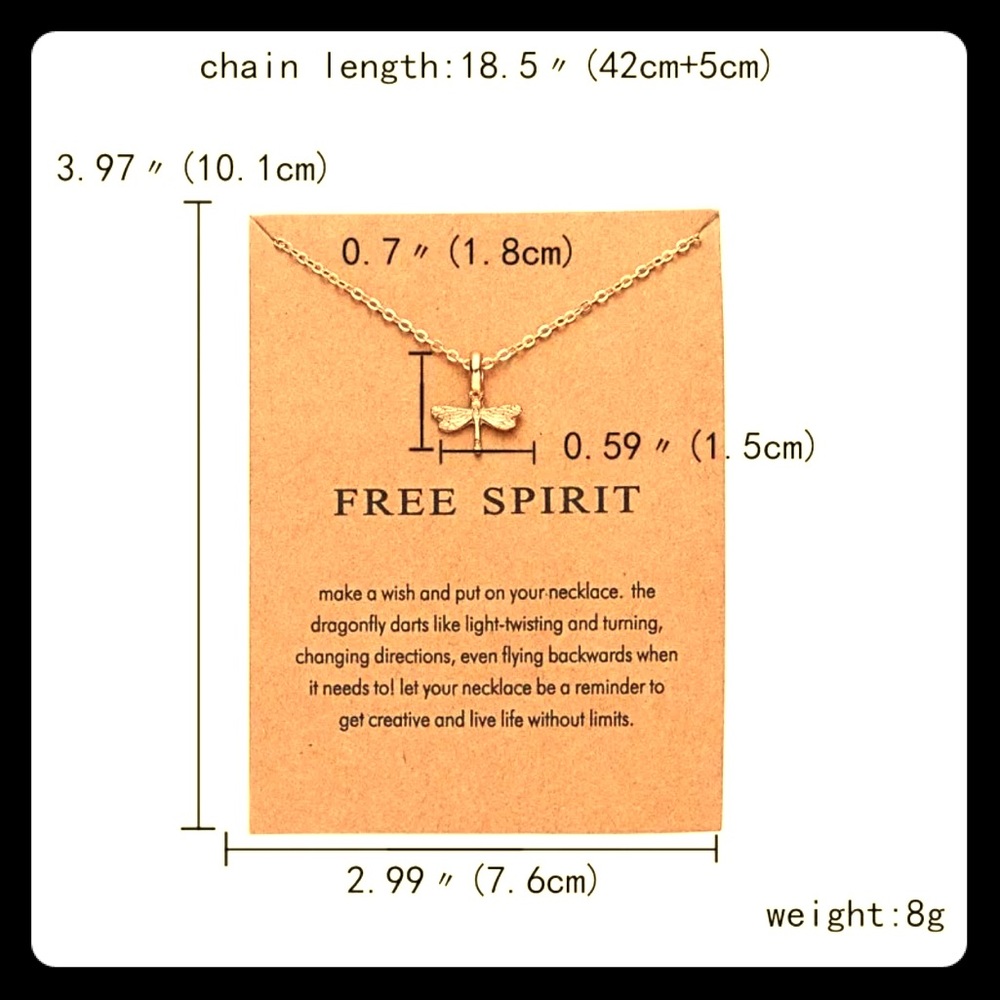 Free Spirit Dragonfly Necklace Journey Energy Gift